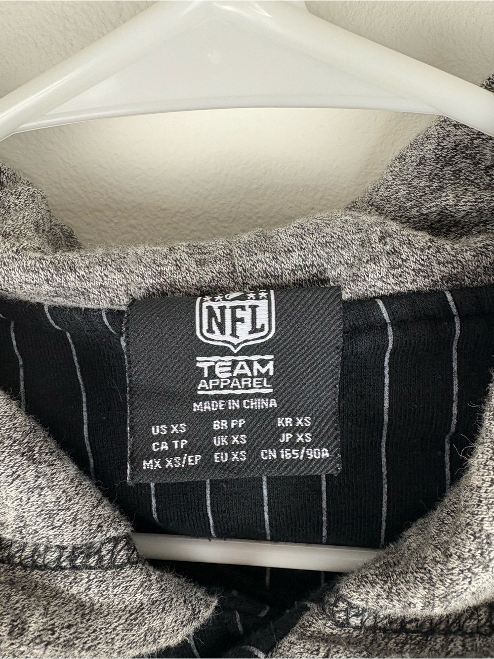 NFL Black Pinstripe Oakland Raiders Hooded Button-Up Jersey XS Good Condition - Picture 2 of 13